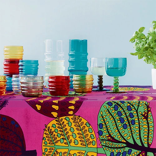 Marimekko Socks Rolled Down Yellow Tumbler (Set Of 2) 5 Marimekko Socks Rolled Down Yellow Tumbler (Set Of 2) - Image 3