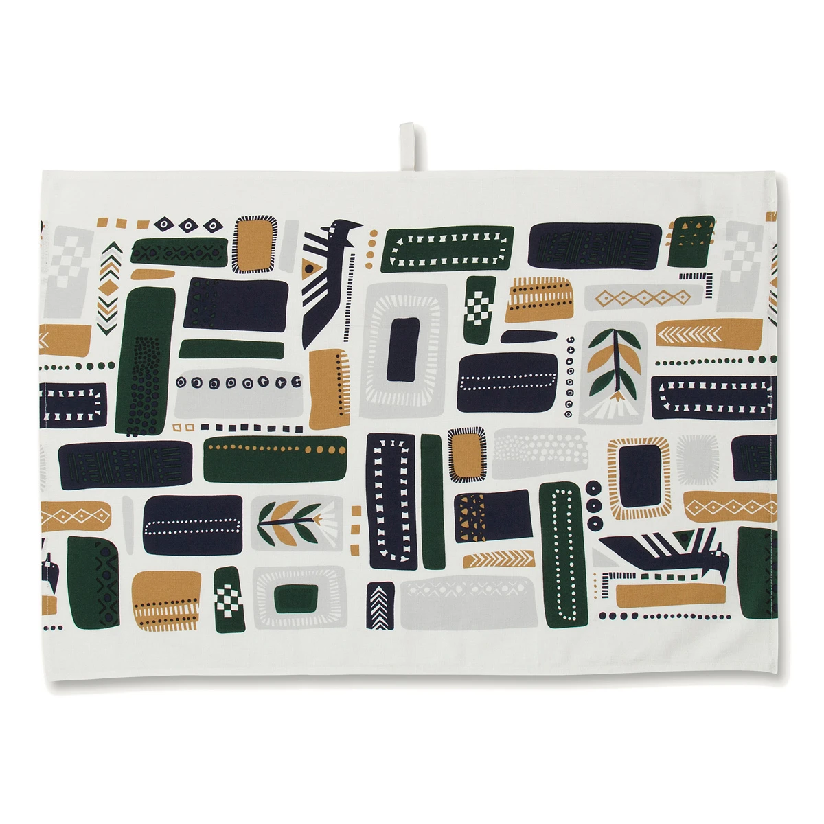 Marimekko Svaale White / Navy/ Green Tea Towel 5 Marimekko Svaale White / Navy/ Green Tea Towel - Image 3