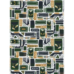 Marimekko Svaale Grey / Navy / Green Acrylic-coated Cotton Fabric