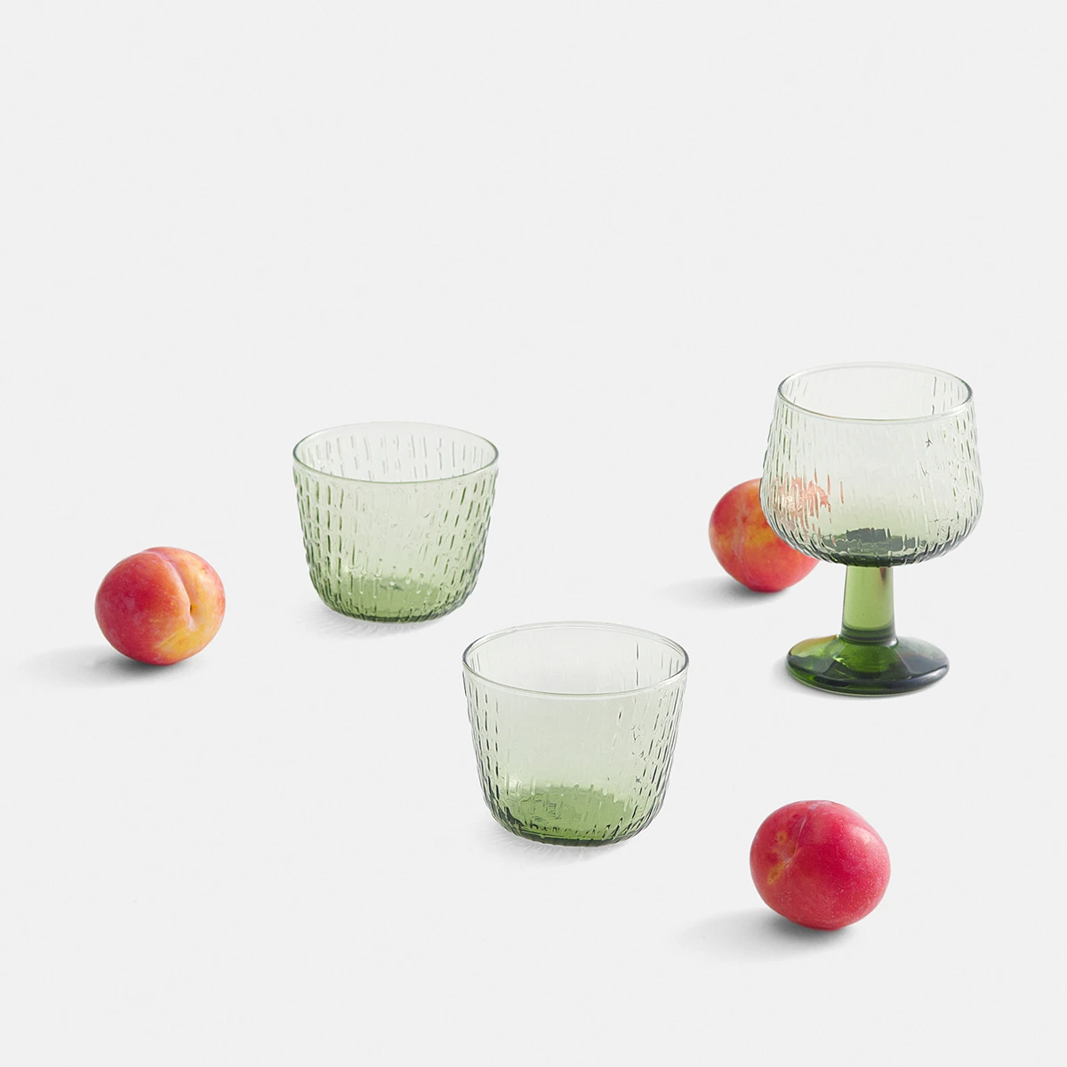 Marimekko Syksy Olive Green Glass Tumblers - Set Of 2 5 Marimekko Syksy Olive Green Glass Tumblers - Set Of 2 - Image 3