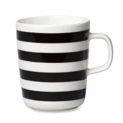 Marimekko Tasaraita Anniversary White / Black Mug -Marimekko marimekko tasaraita black mug 80