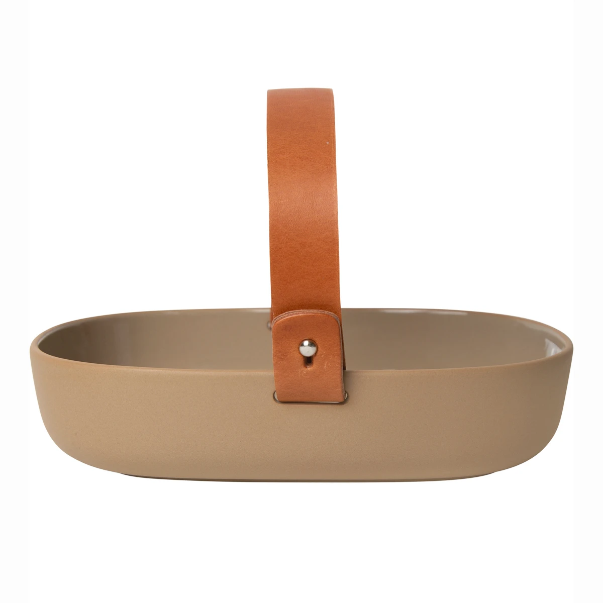 Marimekko Terra Oiva Koppa Serving Dish W/ Leather Handle 5 Marimekko Terra Oiva Koppa Serving Dish W/ Leather Handle - Image 3