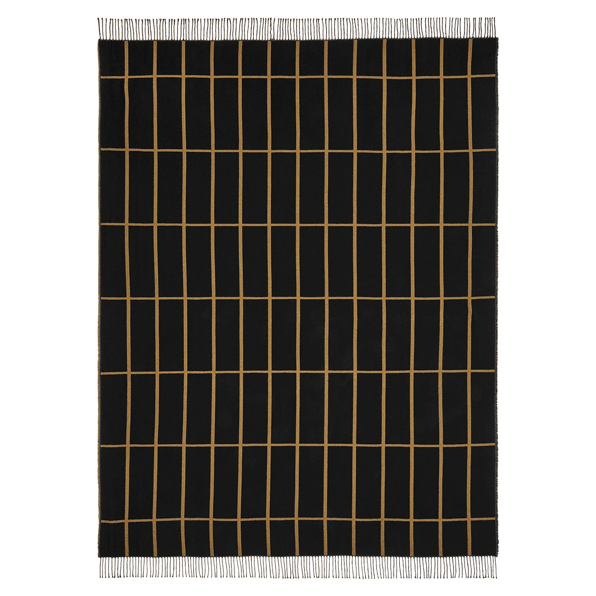 Marimekko Tiiliskivi Black / Gold Throw Blanket 6 Marimekko Tiiliskivi Black / Gold Throw Blanket - Image 4