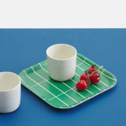 Marimekko Tiiliskivi Green / Peach Square Tray