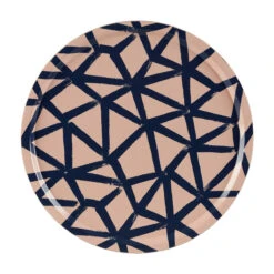 Marimekko Ukkospilvi Peach / Dark Blue Round Tray