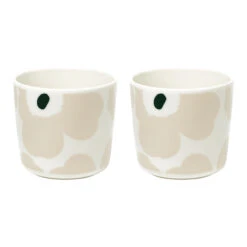 Marimekko Unikko Beige / Green Coffee Cups - Set Of 2 -Marimekko marimekko unikko bg coffee mugs 15