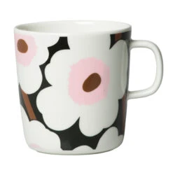Marimekko Unikko Dark Green / White / Pink Large Mug -Marimekko marimekko unikko black white pink large mug 45