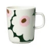 Marimekko Unikko Dark Green / White / Pink Mug 1 Marimekko Unikko Dark Green / White / Pink Mug -Marimekko marimekko unikko black white pink mug 33