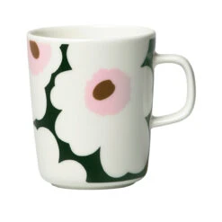 Marimekko Unikko Dark Green / White / Pink Mug