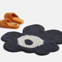 Marimekko Unikko Charcoal / Off White Bath Mat -Marimekko marimekko unikko charcoal off white bath mat 12