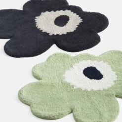 Marimekko Unikko Charcoal / Off White Bath Mat