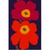 Marimekko Unikko Indigo/Red Sateen Fabric Repeat - Special Anniversary Edition