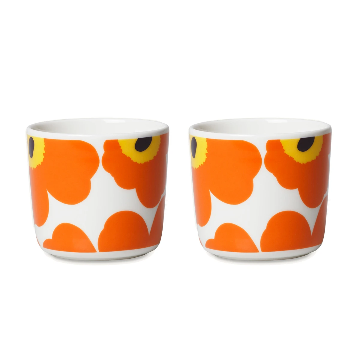 Marimekko Unikko Orange / Yellow Coffee Cup (Set Of 2) 3 Marimekko Unikko Orange / Yellow Coffee Cup (Set Of 2)
