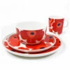 Marimekko Unikko Red 4pc Dinnerware Set -Marimekko marimekko unikko red dinnerware set 38