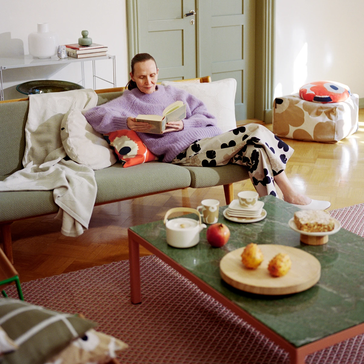 Marimekko Unikko White / Beige Dessert Bowl 4 Marimekko Unikko White / Beige Dessert Bowl - Image 2