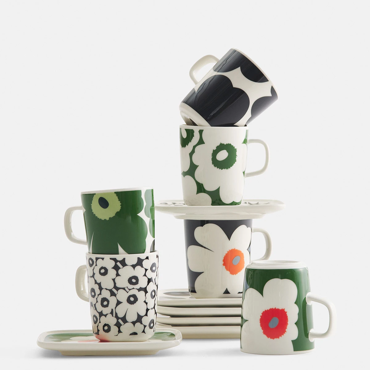 Marimekko Unikko White / Black / Orange Mug - Anniversary Edition 4 Marimekko Unikko White / Black / Orange Mug - Anniversary Edition - Image 2