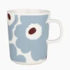 Marimekko Unikko White / Blue / Burgundy Mug -Marimekko marimekko unikko white blue wine mug 32