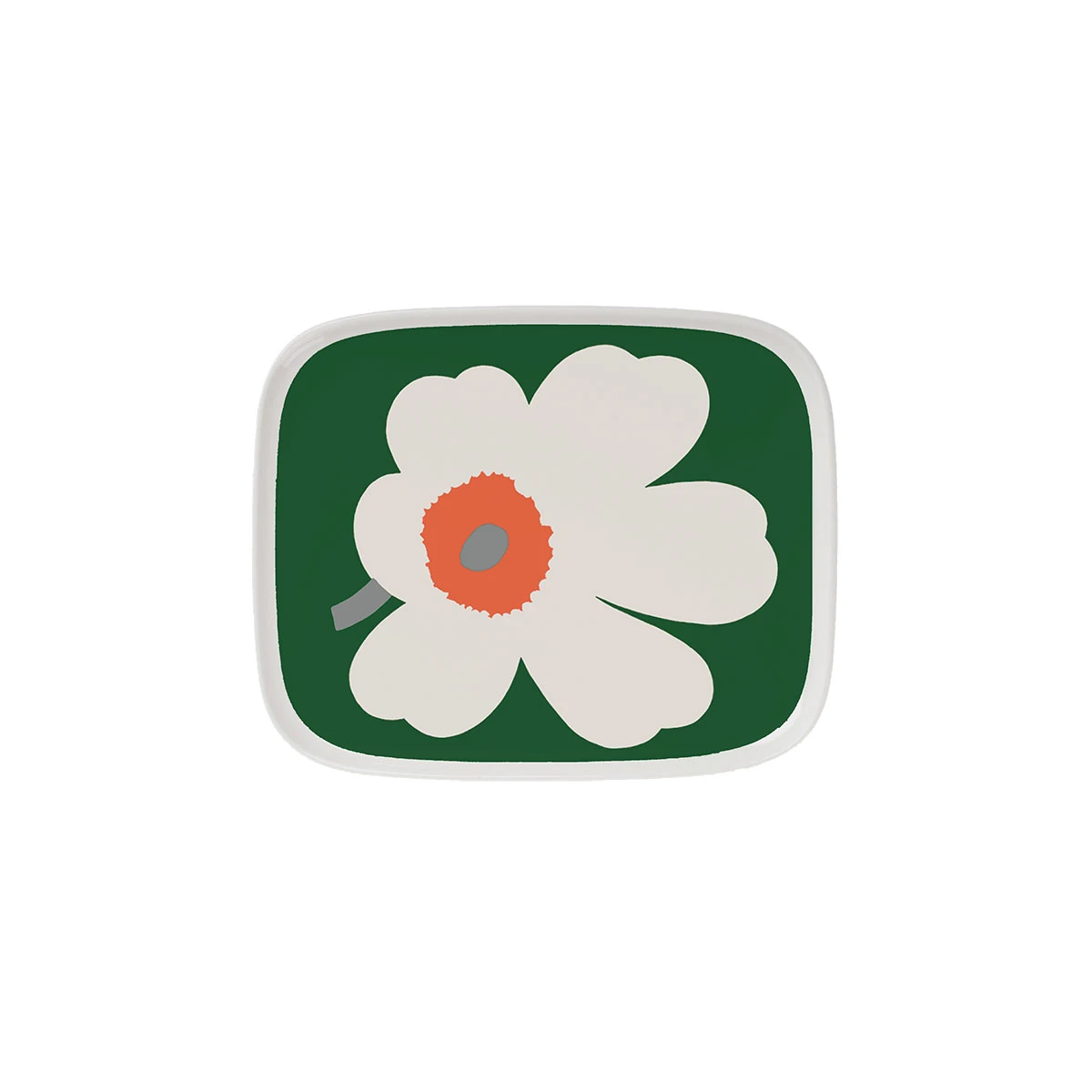 Marimekko Unikko White / Green / Orange Small Plate - Anniversary Edition 3 Marimekko Unikko White / Green / Orange Small Plate - Anniversary Edition