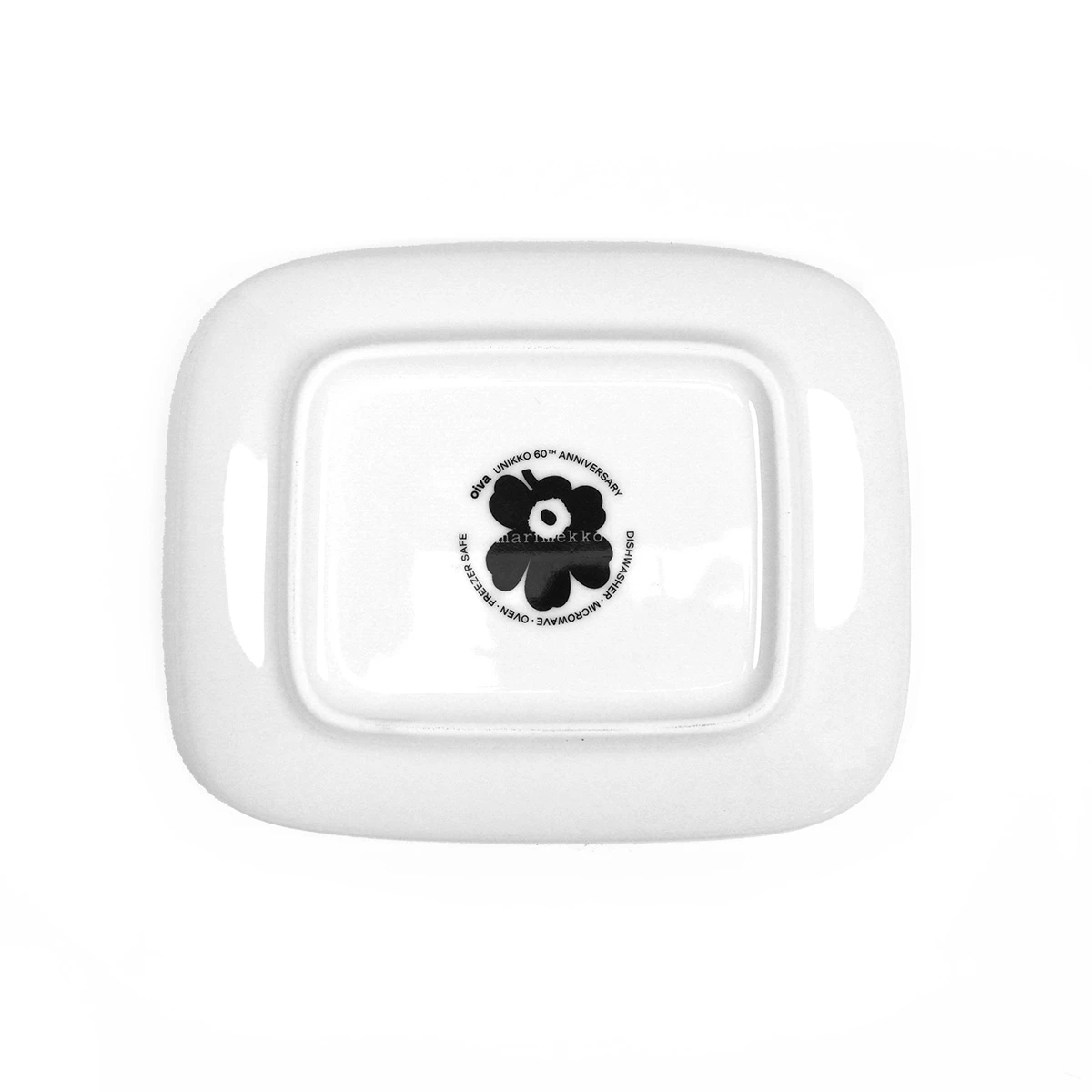 Marimekko Unikko White / Green / Orange Small Plate - Anniversary Edition 5 Marimekko Unikko White / Green / Orange Small Plate - Anniversary Edition - Image 3