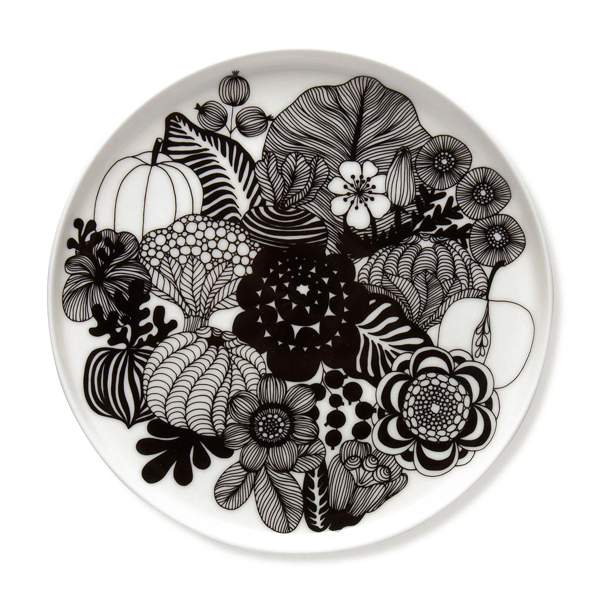 Marimekko Siirtolapuutarha Black / White Salad Plate 3 Marimekko Siirtolapuutarha Black / White Salad Plate